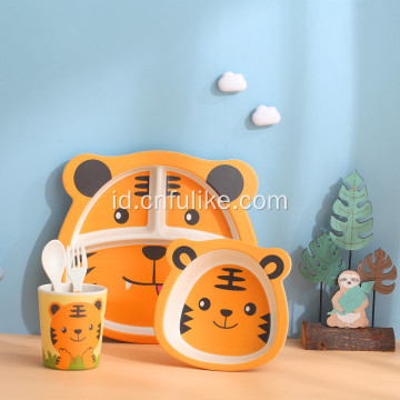 5 Piece Set Peralatan Makan Harimau Bambu